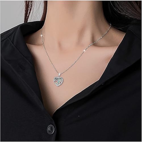 Miniatura 5 de Yearace - Collar de urna de fotos personalizado para cenizas, joyería de cremación para cenizas, collar conmemorativo de recuerdo de plata de ley,