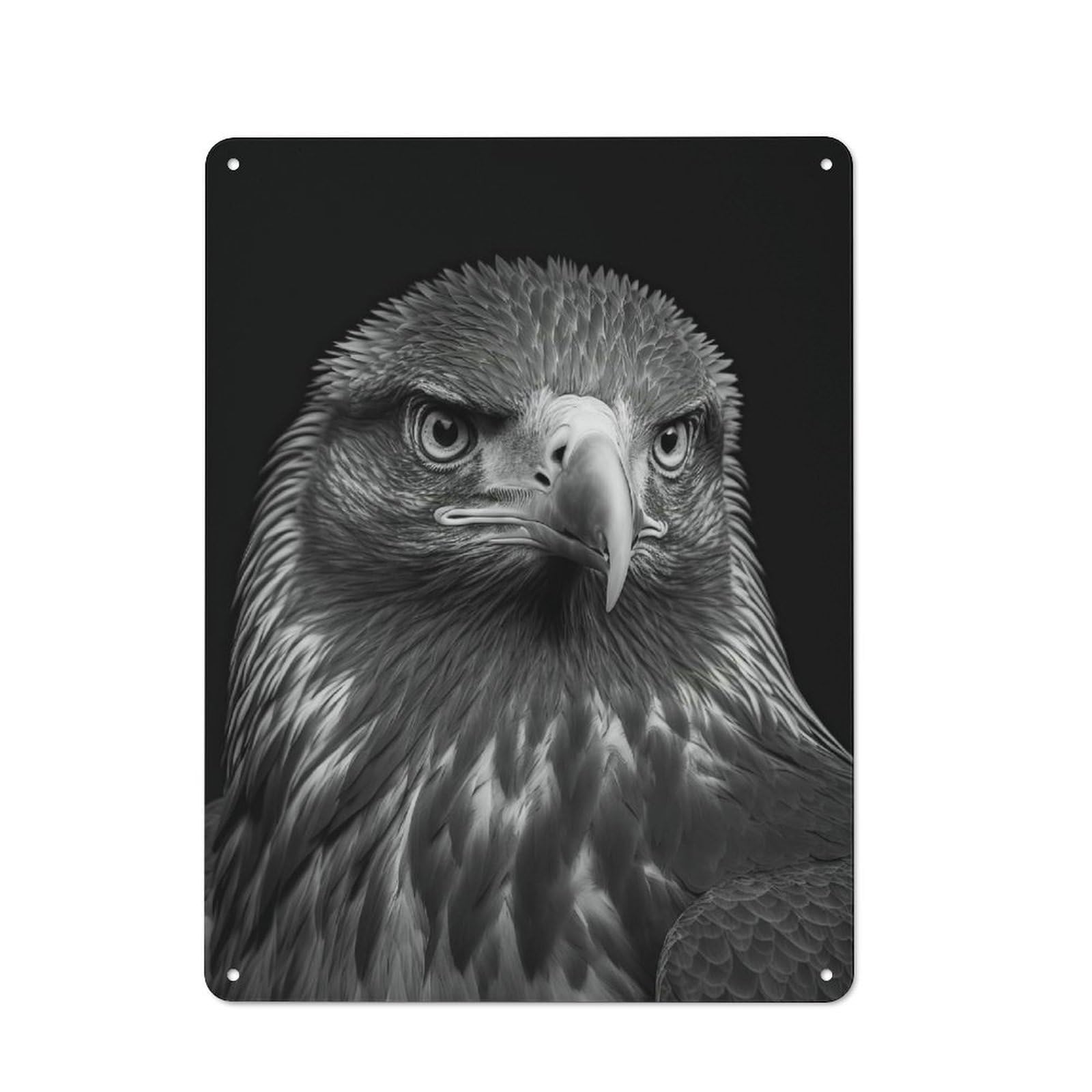 Cosy Portrait of An Eagle Metal Plaque 40x30cm, Kitchen Wall Decor for Kitchen, Cafe, Pantry Or Dining Room