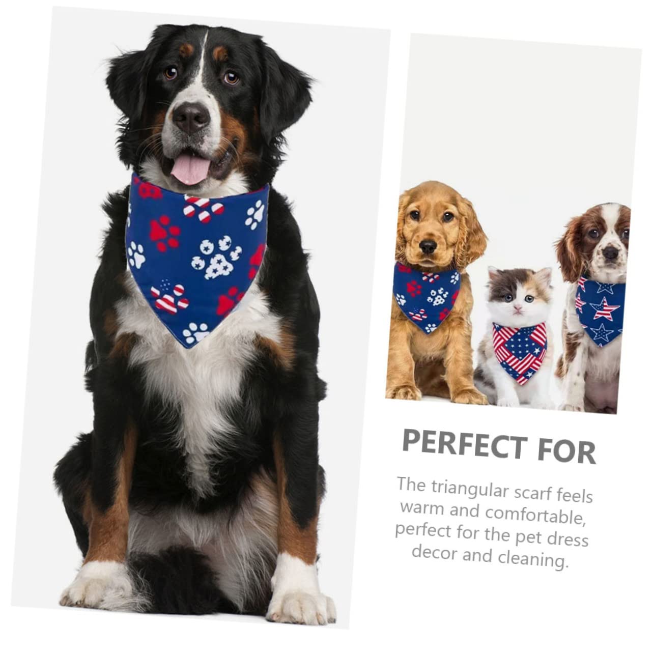 BESPORTBLE 20pièces Bandanas Triangulaires Festifs pour Animaux De Compagnie Écharpes Élégantes pour Chiens Et pour Jour De Indépendance