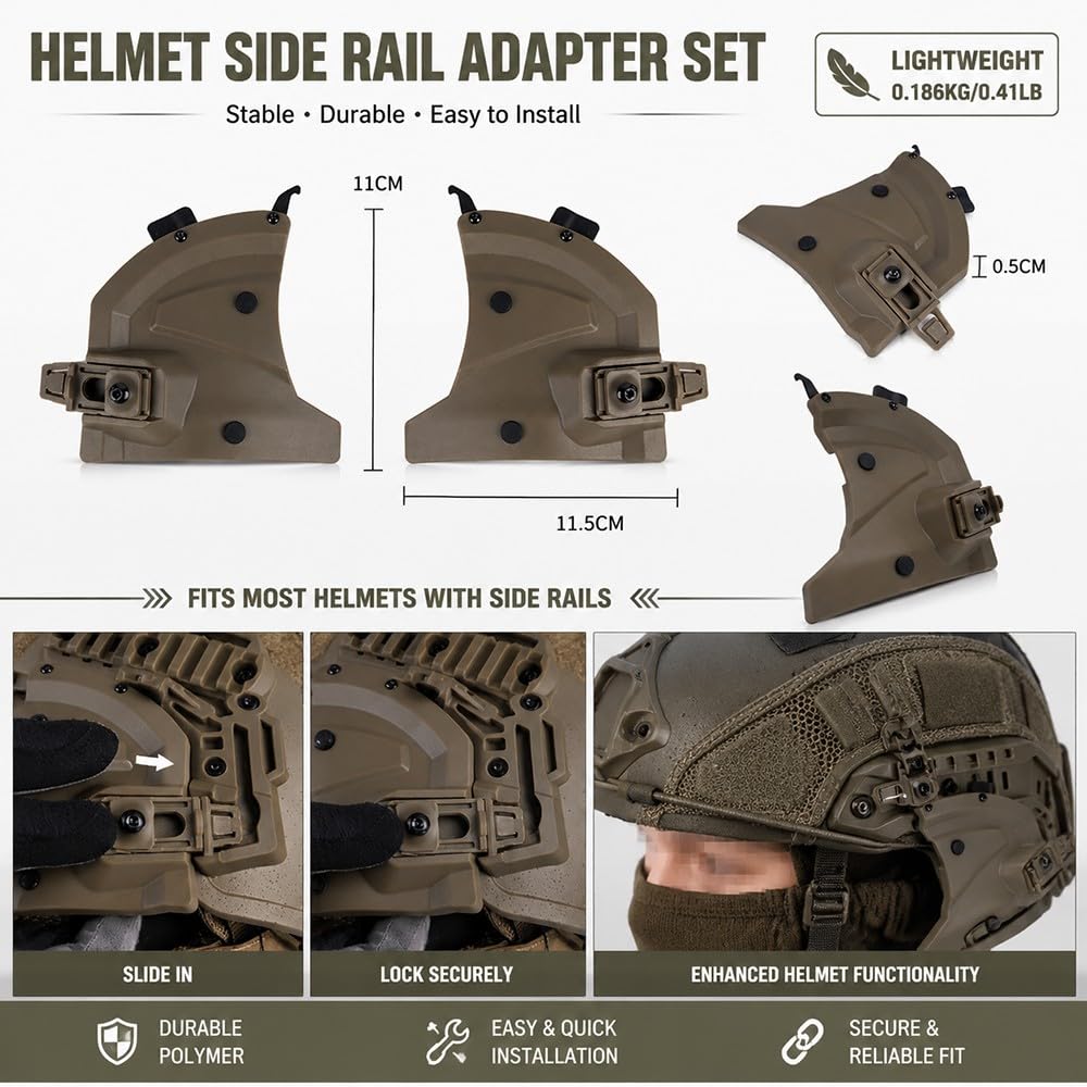 Casco Tattico Airsoft con Copricasco, Passamontagna Traspirante E Cuffie Protettive per L’udito, Set Completo Equipaggiamento Softair E Paintball, Leggero, Regolabile for Paintball