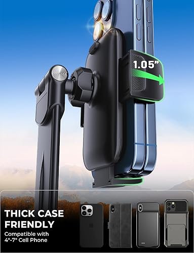 Miniatura 4 de Soporte de teléfono para salpicadero y parabrisas de automóvil soporte de teléfono de coche reubicable con brazo de aluminio ajustable de 360 para