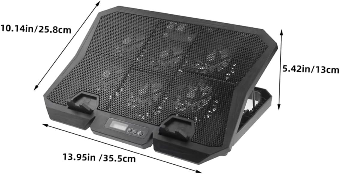 Laptop Cooling Pad 15.6 Inch Quiet Air Cooler Stand with Adjustable Speed Fans, Blue Light USB Laptop Cooler Stand for Gaming and Office Use