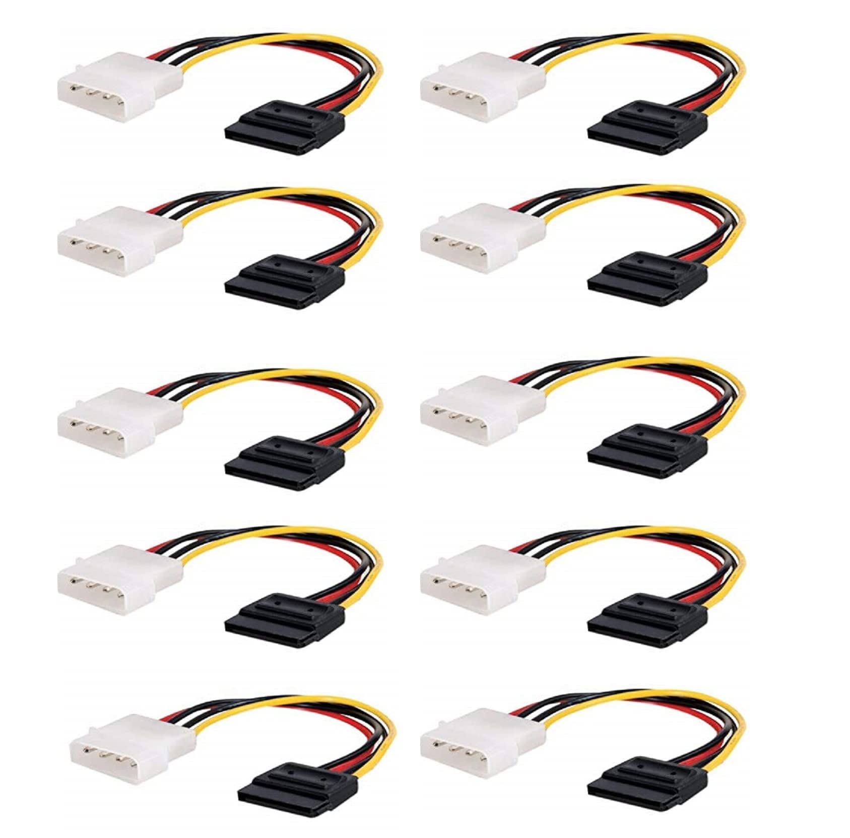 Steko {Pack of 10 Pieces) 4 Pin Molex to 15 Pin Power Sata Cable for SSD, Internal Hard Disk Drive, HDD & DVD/CD Writer-image-49