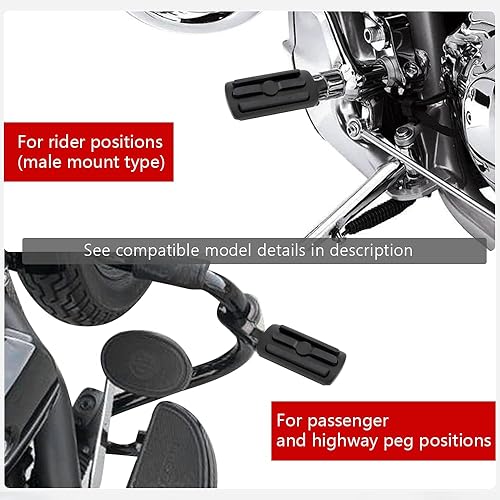Miniatura 10 de Estriberas de pasajero para motocicleta, estriberas de pasajeros, clavijas de autopista compatibles con Harley Davidson Touring Street Glide Road