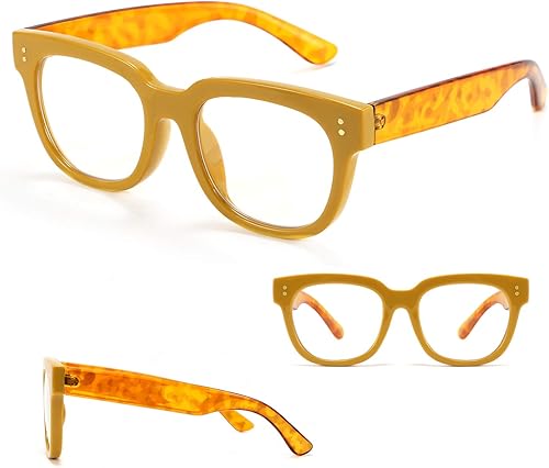 Miniatura 2 de FEISEDY Retro Square Anti Azul Bloqueo de Luz Gafas Mujeres Grueso Gran Tamaño Gafas de Computadora Doble Metal Studs B2689