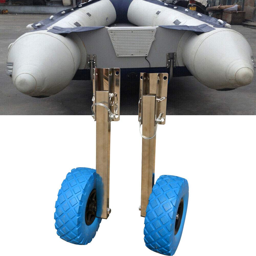 SENDERPICK Boat Transom Launching Wheels - Heavy Duty Inflatable Boat Launch Wheelers for Yacht Kayak Dinghy 160kg MAX Load