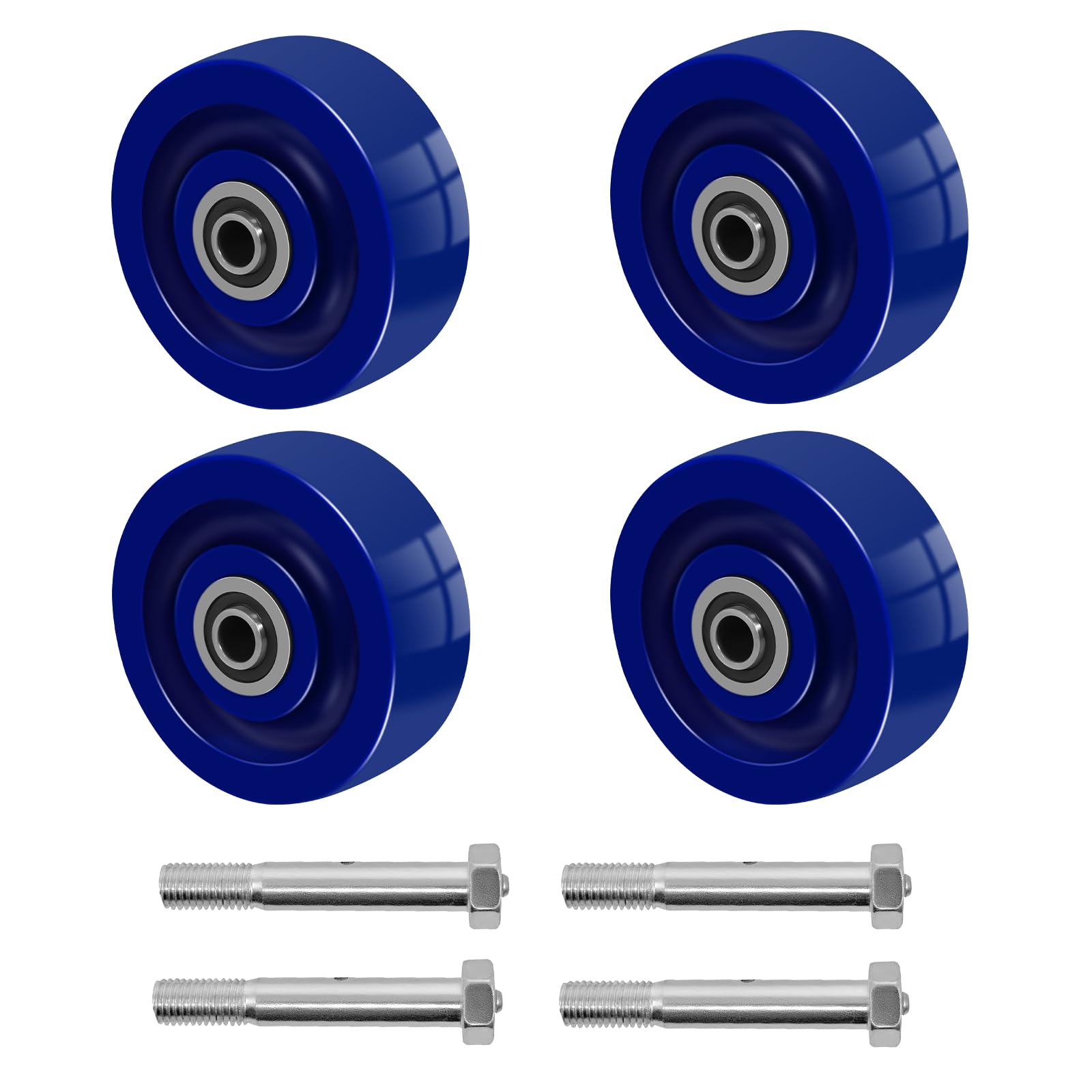 LONGRUNFORU 5 Inch Caster Replacement Wheel, Solid Polyurethane Wheels, Heavy Duty Caster-700LB Capacity, Precision Ball Bearings-1/2" Bore,
