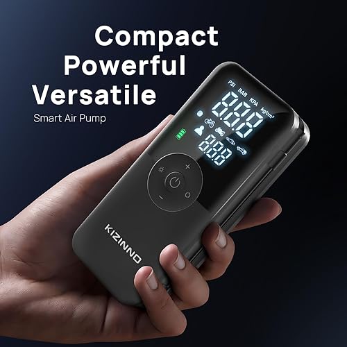 Miniatura 4 de Bomba de bicicleta eléctrica portátil para neumáticos de bicicleta, bomba de aire de motor compacto, inflador rápido 150PSI bomba de aire