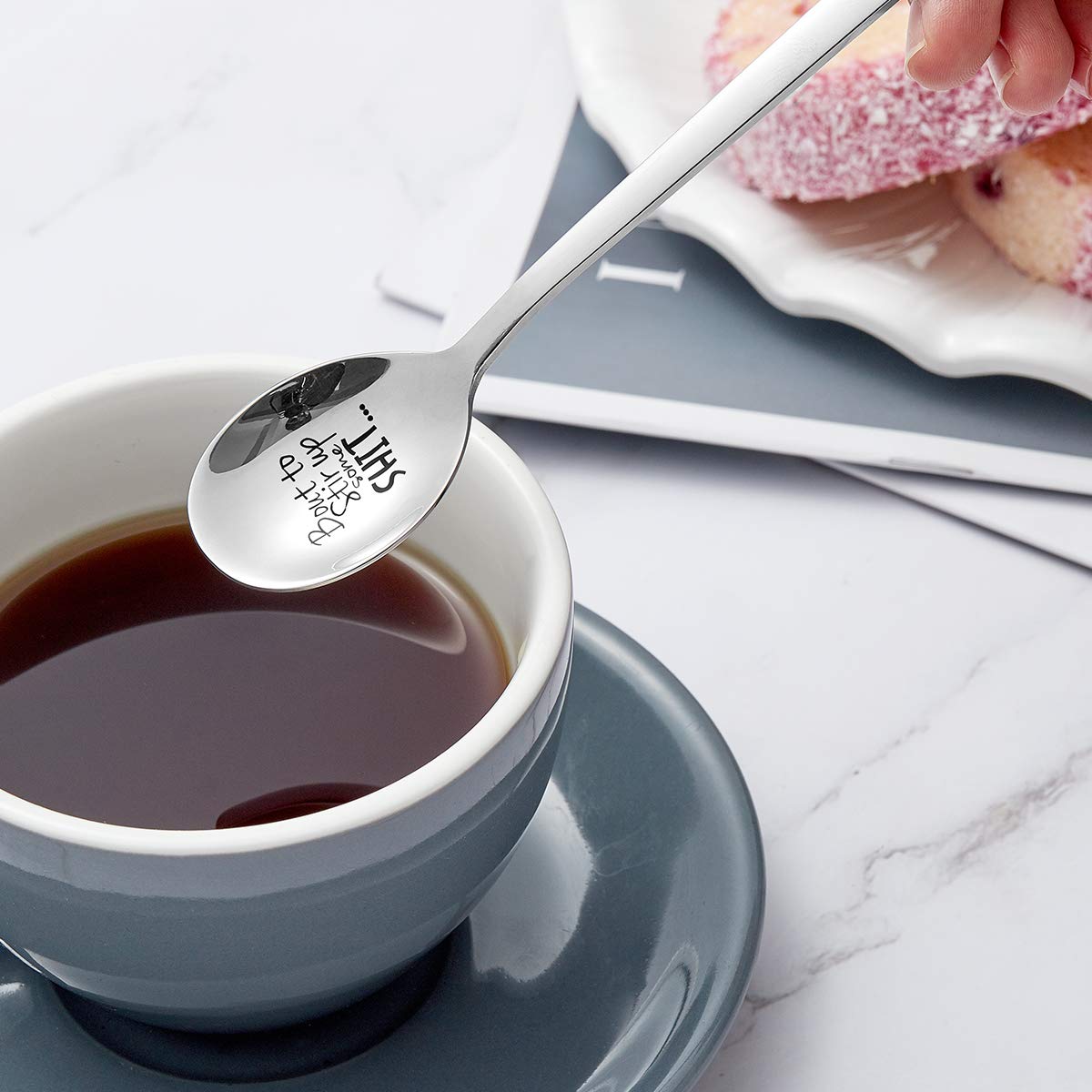 Levaukiem Funny Stainless Steel Spoon - 7.5 Inch, Coffee/Tea Spoon With Quotes, Gift For Book Lovers - View #10