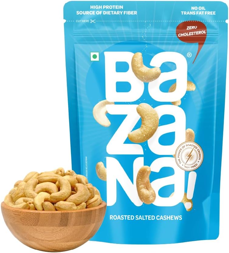 - Roasted Salted Cashews (180g) - Protein-Packed, Fiber-Enriched, Healthy Fats | Elevate Your Snacking Experience with an Immunity Boost | Perfect for Vegetarians and Keto Enthusiasts