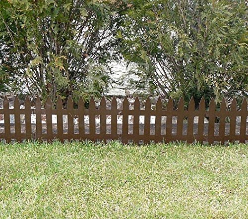 Gartenzaun Zaun Zierzaun Friesenzaun Lattenzaun 3,20m Robuster Gartenzaun Steckzaun (7 Elemente) Beeteinfassung 3 Farben von rg-vertrieb (Braun)