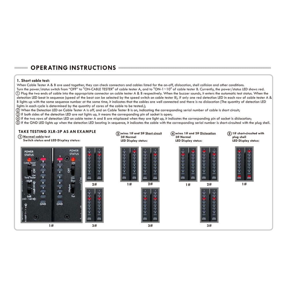 CT-90AB Tester di Cavi Audio Multi-Funzione Staccabile 16 In 1 Strumento di Test Cavi con Display Digitale XLR Automazione