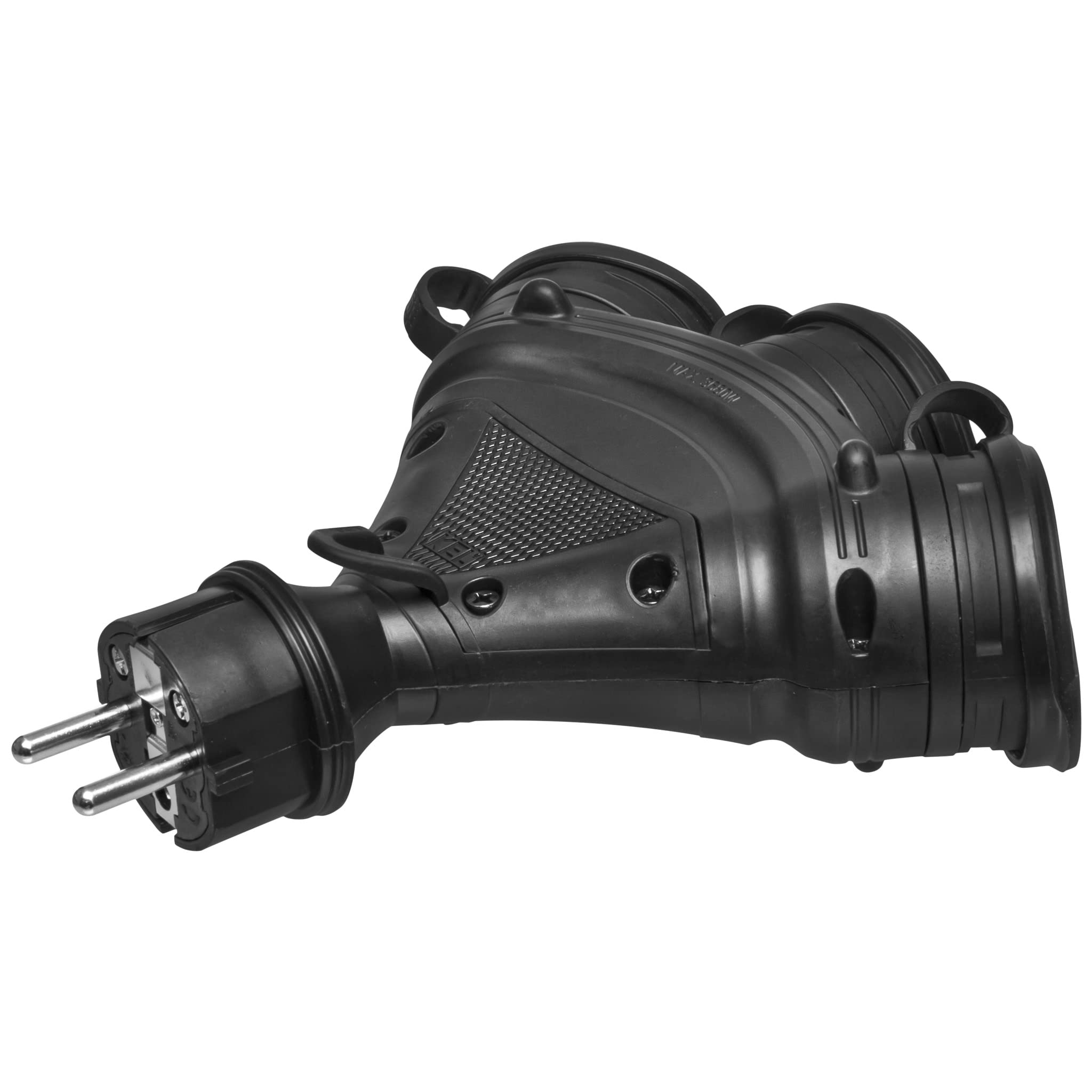 Distribuidor móvil Schuko enchufe triple de 3 enchufes y tapa hermética, 16 A/250 V, 3 pines, IP44, desmontable, para exteriores