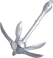 SeaSense Âncora dobrável – Ideal para embarcações de pesca, botes, caiaques, canoas e muito mais, ótima para correntes fortes e fundos arenosos, lamacentos ou com ervas daninhas – ferro galvanizado,