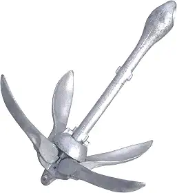 SeaSense Âncora dobrável – Ideal para embarcações de pesca, botes, caiaques, canoas e muito mais, ótima para correntes fortes e fundos arenosos, lamacentos ou com ervas daninhas – ferro galvanizado,