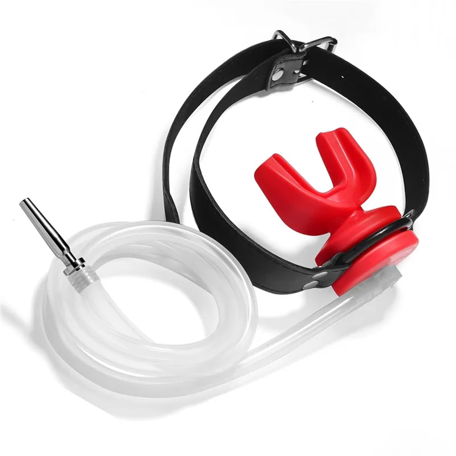 SM Bocca Plug Gag Maschera in Pelle con Dilatatore Pene Plug Piss Imbuto Bondage Sesso Orale Bocca Gag BDSM Giocattoli Erotici Sessuali for Donne Uomini Coppie(Schwarz)