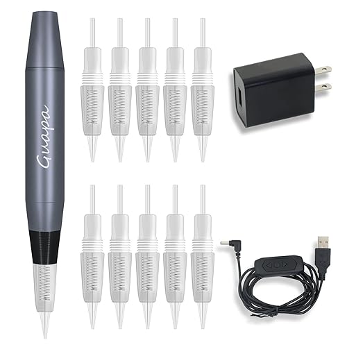 Guapa Microblading máquina de tatuaje eléctrica MST máquina de maquillaje permanente dispositivo de pistola de tatuaje con 50 agujas de cartucho