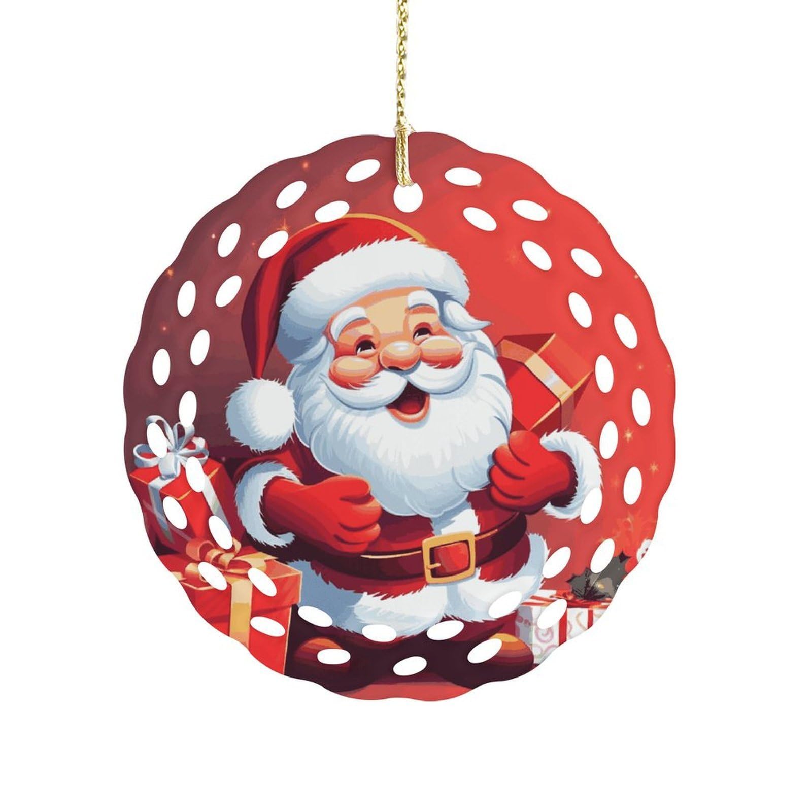 Wsoihfec Women's Style Santa Claus Xmas Gifts Hanging Ornament 3 Inch Round,1-Pack,Xmas Decor -Two-Sided Printed,Friend Ornament Gifts For Friends Coworker Sisters