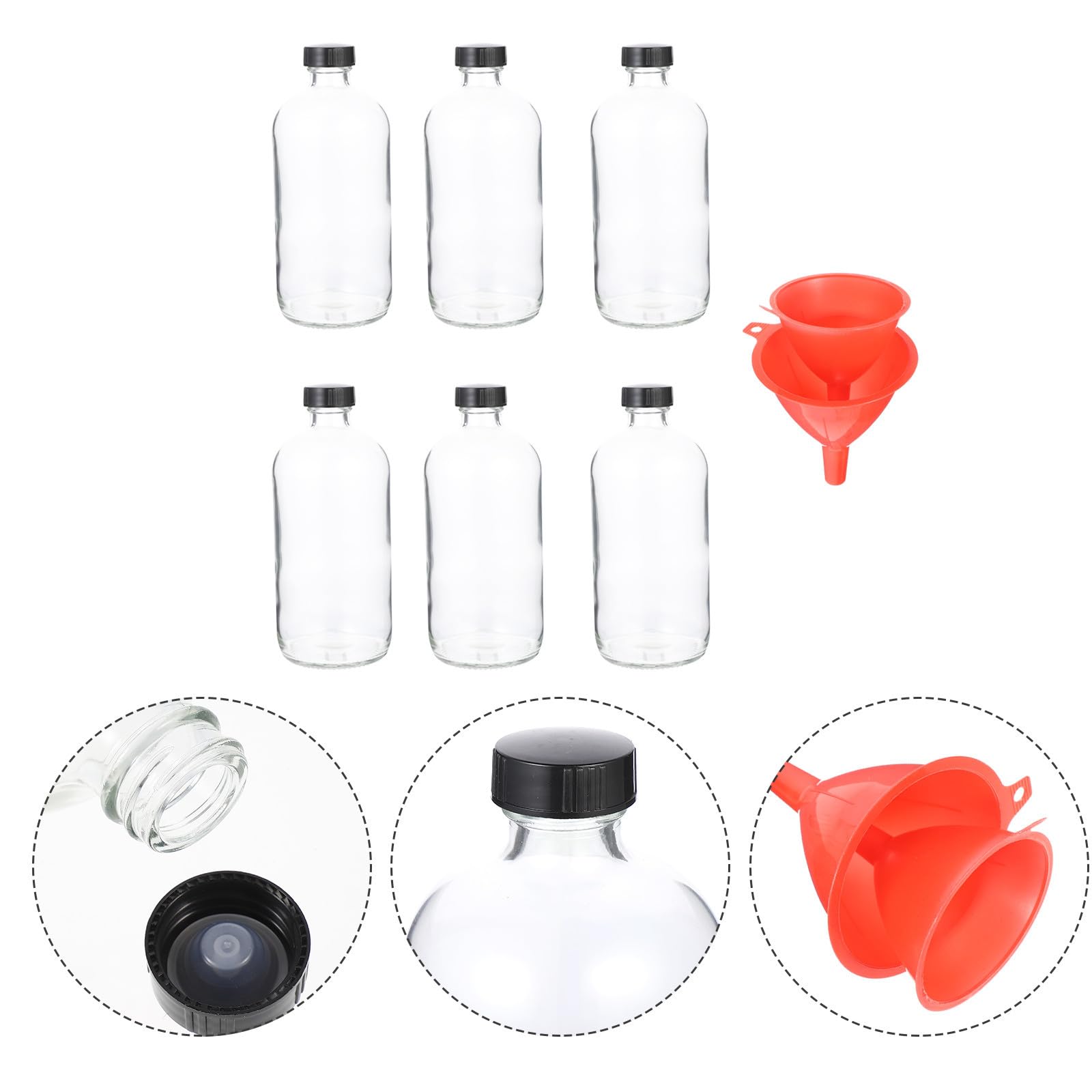 Mipcase 6 Pezzi Bottiglia di Reagente in Vetro 500ml a Bocca Stretta