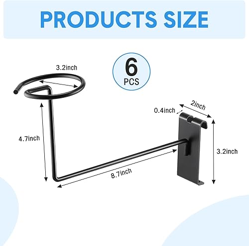 Miniatura 3 de Blulu 6 piezas de sombreros para pared de rejilla, estante de metal para casco, tienda minorista, estantes de exhibición, organizador de rejilla