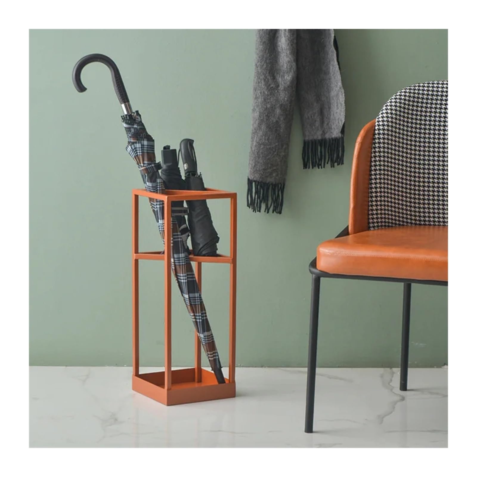 CJHFR472SG Umbrella Rack Iron Landing Umbrella Stand Multi-functional Holder Office(Orange)