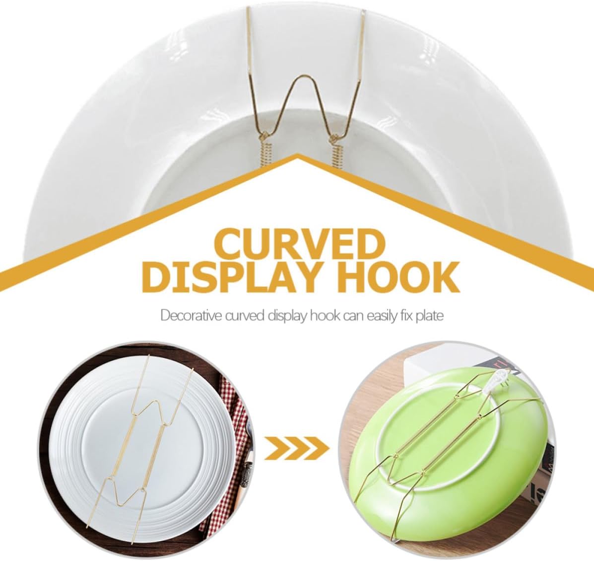 Artibetter Vertical Plate Holder Display Rack Sturdy Copper Alloy Abs Spring Plate Hanger Unique Industrial Style for Wall-mounted