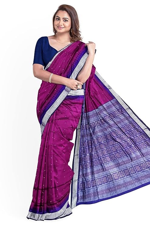 Image of Handmade Pure Bomkai Silk Saree Khandua Natural Silk Ikkat Saree For Women /Ethnic Wear /Traditonal Saree /Handloom Saree With Regular Fit Blouse Piece