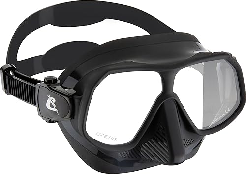 Cressi Máscara ligera sin marco para pesca submarina, apnea y esnórquel, flexible y resistente, Rombo diseñado en Italia