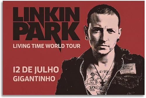 Miniatura 1 de Póster de música rock de LinKin Park, pintura artística, arte de pared estético, lienzo para decoración de dormitorio, 16 x 24 pulgadas (15.7 x 23.6
