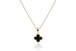 Gold and Black Clover Necklace: A symbol of luck and elegance