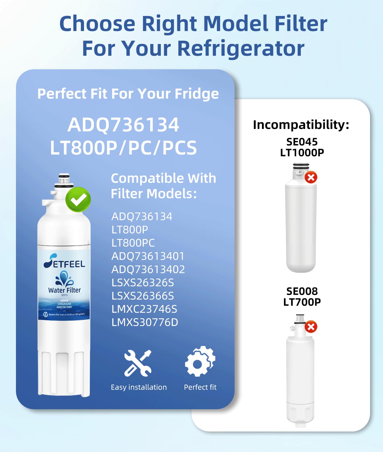 Amazon.com: SETFEEL Replacement for LG Water Filter ADQ736134