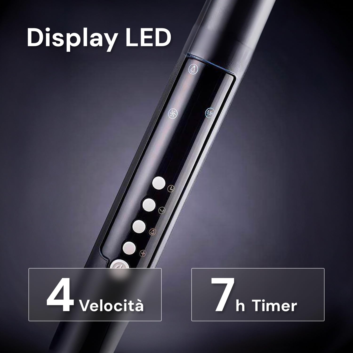 Wintem Wentylator kolumnowy NUUK z timerem, pilotem i diodami LED - nowoczesny design i mocny przepływ powietrza 4 prędkości, 70 W, czarny