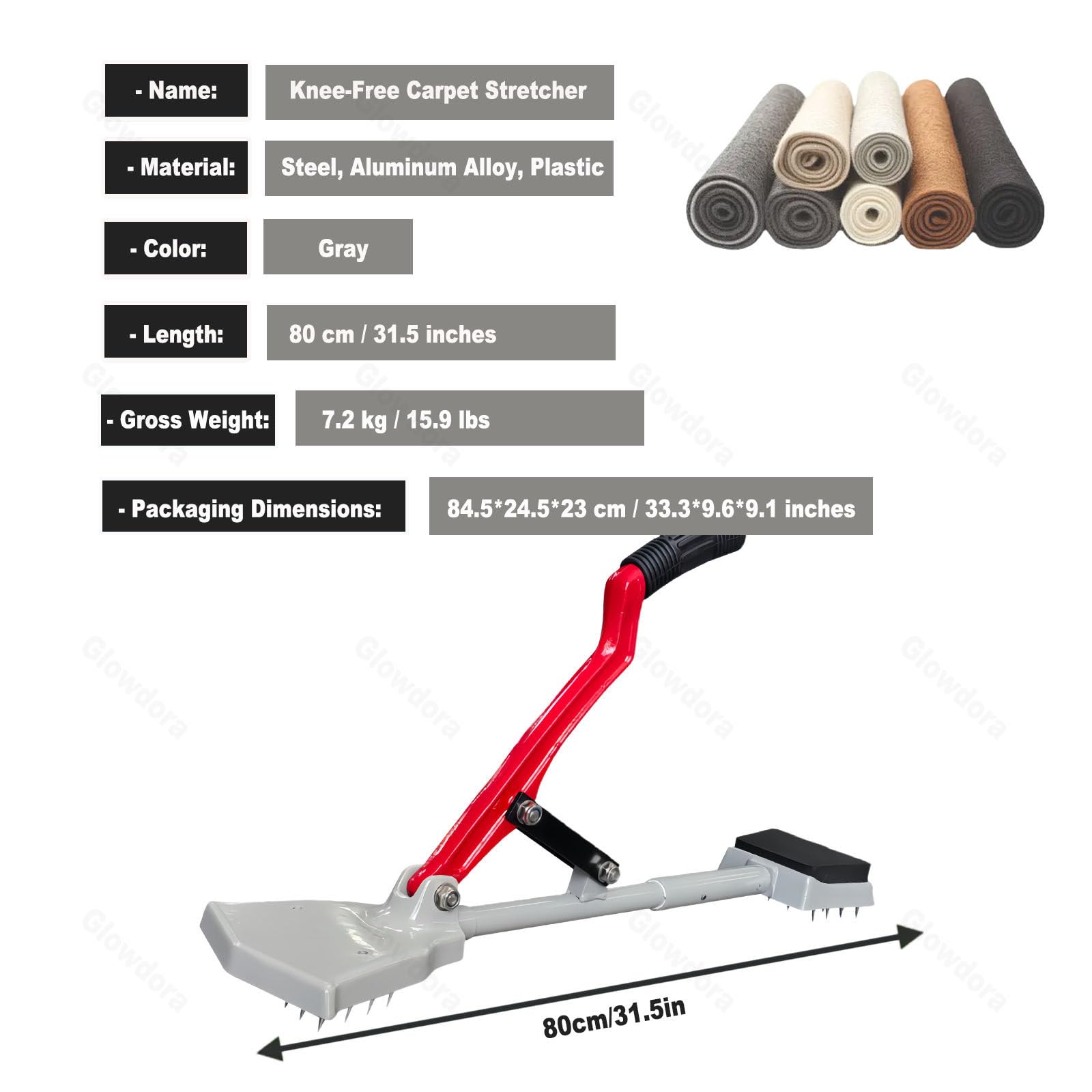 Kit d'outils d'installation de moquette avec 20 aiguilles en acier, verrou à une traction, pour installation au sol de moquette