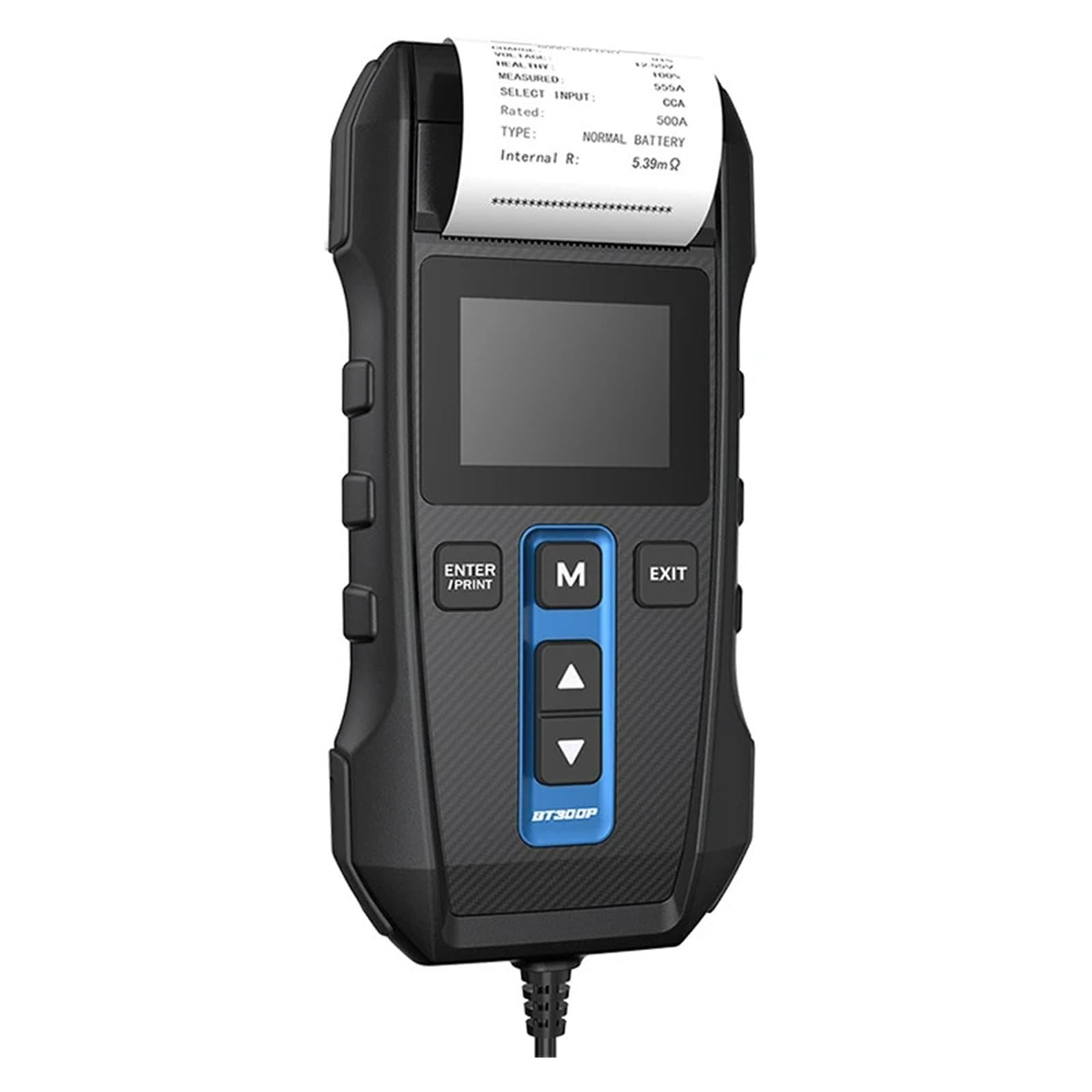 Comprobador de baterías Plomo-ácido for vehículos BT300P 12 V con protección contra polaridad inversa y Impresora integrada