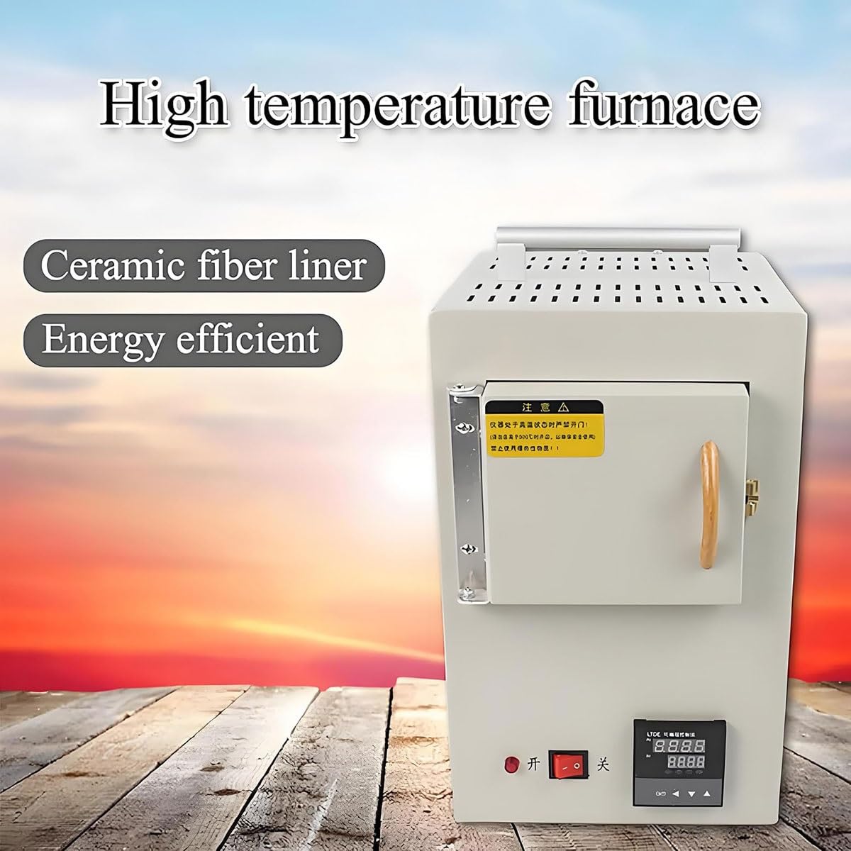 Elektrischer Muffelofen for das Labor, 1000 °C integrierter geschlossener Laborofen mit hoher Temperatur und Programmsteuerung, 1,5 kW kompaktes Tischdesign for effizientes Heizen im Labor
