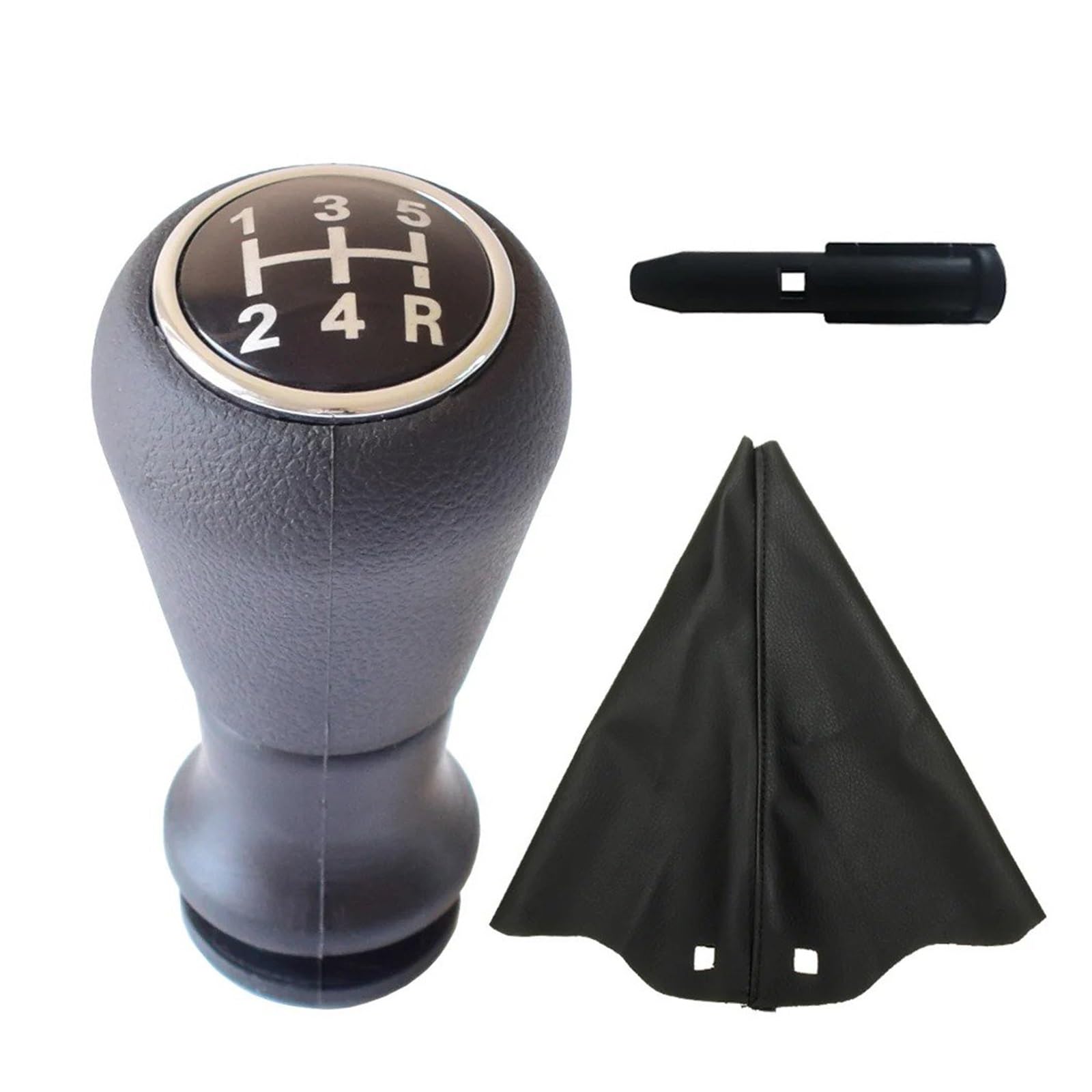 Vavgkdkpzb Black-Set Shifter Lever Handle For Peugeot 106 107 206 207 306 307 308 3008 406 5008 605 807 Car Manual 5 Speed Gear Shift Knob(Black-Set)