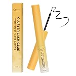 QUEWEL Lash Clusters Bond Eyelash Cluster Glue for DIY Lash Extensions, 5ML Cluster Lashes Glue Waterproof&Long Lasting, Super Strong Hold Eyelash Clusters Bond Suitable for All Day Wear (Black)