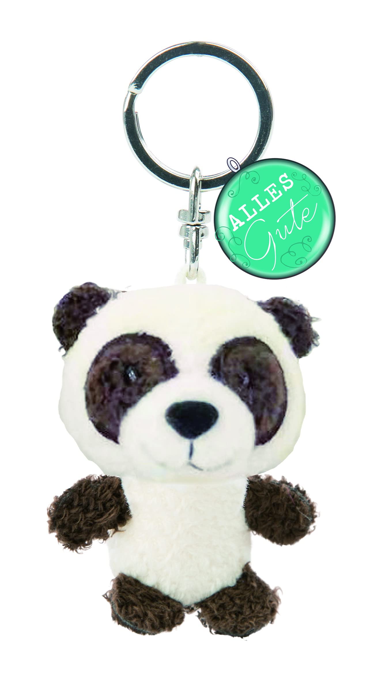 NICI47536 Keyring 7 cm Alles Gute-Lucky Charm Panda Pendant for Lanyard, Key Chain & Key Chain, White/Black