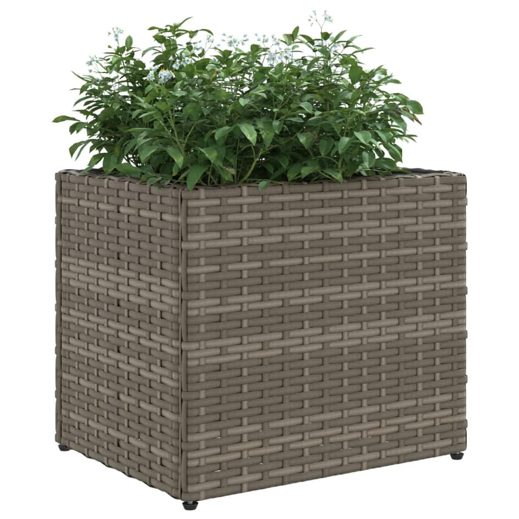 Genérico Jardiniere Poli Ratán Gris 36x30x32 Cm