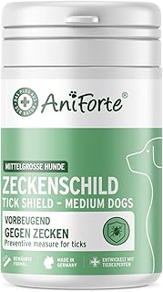 AniForte Zeckenschild für Hunde (Gewicht 10-35 kg) 60 Kapseln – Zeckenschutz Hund, unterstützt den Schutz gegen Zecken, natürlich & effektiv für Junior, Adult & Senior geeignet product image