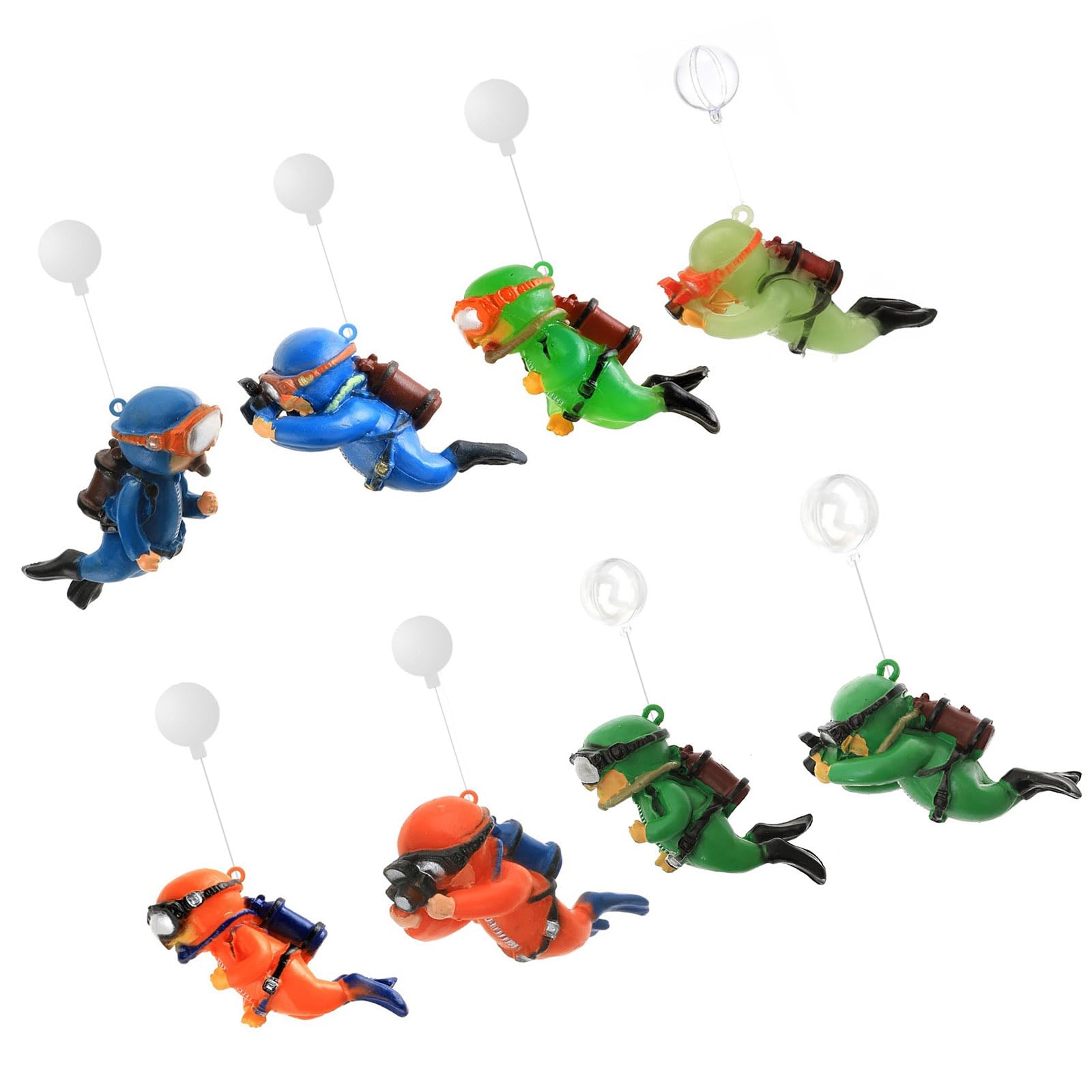 Vdaxvme Of 6 Diver Figures with Coating Boosts Underwater Theme Beauty Resin Fish Ornament