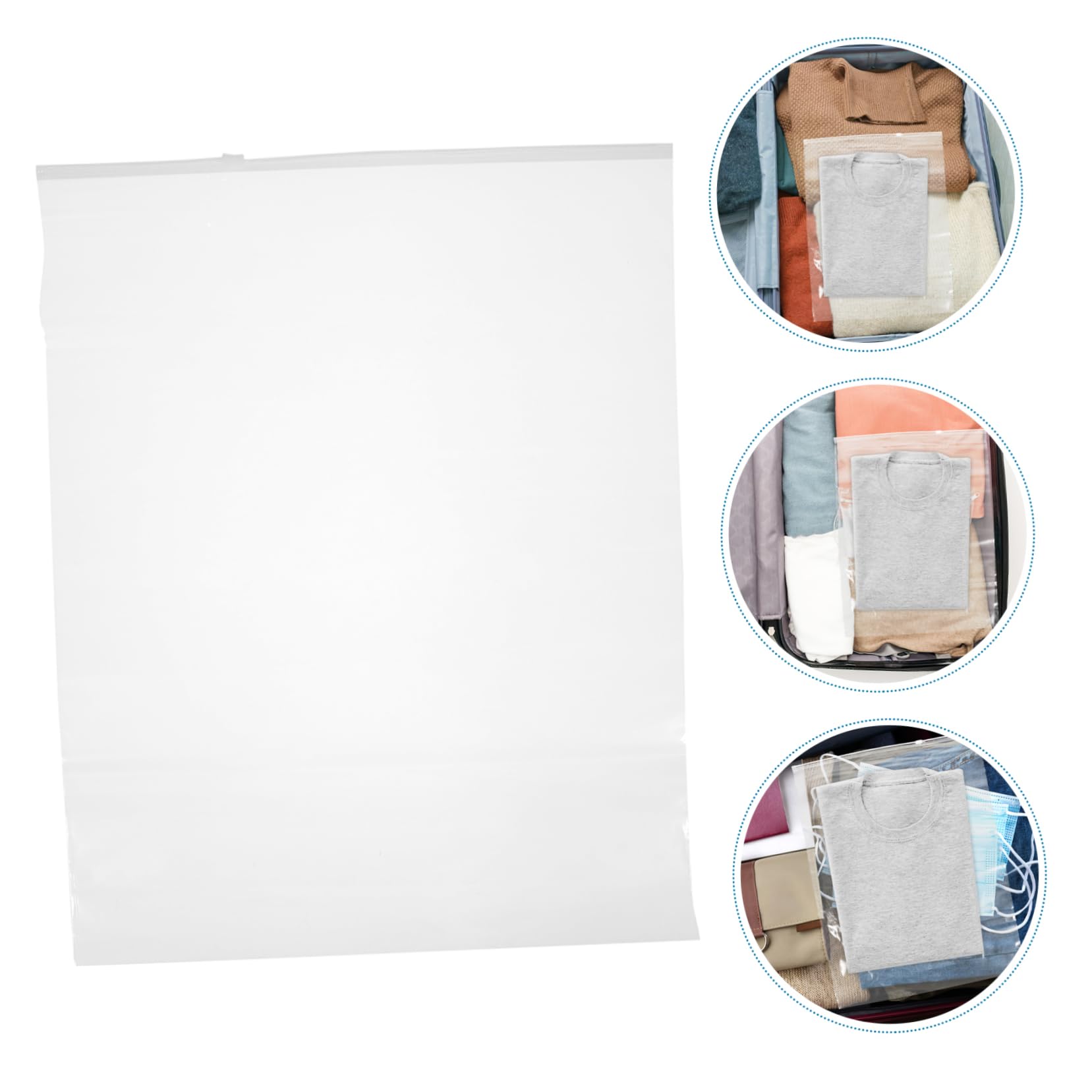 LIFKOME 50pezzi Sacchetti Cerniera Per Di Sacchetti Trasparenti Richiudibili Organizer Per Magliette e Camicie Impermeabili e Anti-polvere Per Viaggi e Organizzazione Del Guardaroba