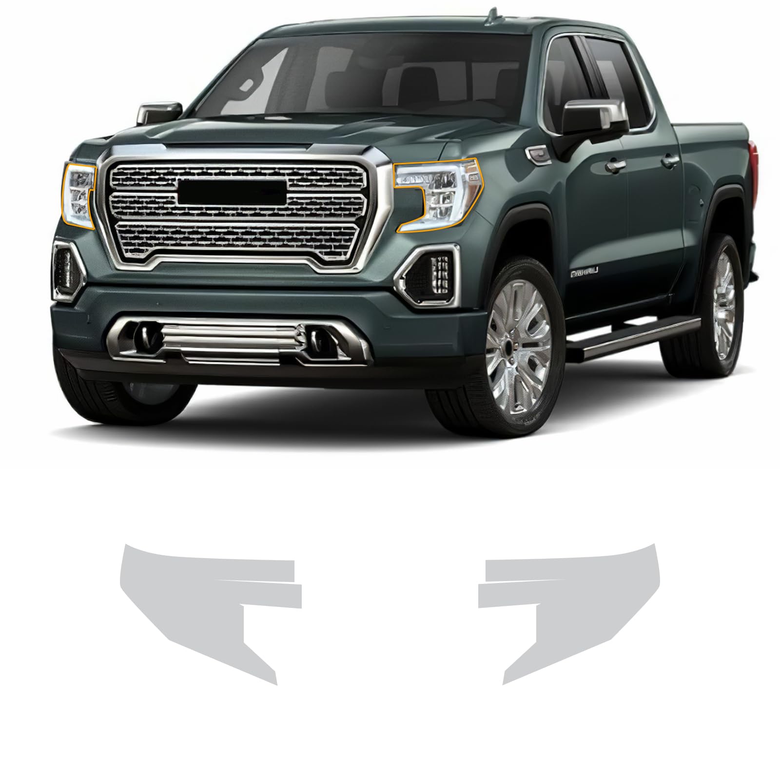 FDAIUN TPU PPF Precut Car Paint Protective Film for GMC Sierra 1500 2019-2021 Self Healing HD Film Scratch Protector Exterior Accessories (Headlight 2Pcs)