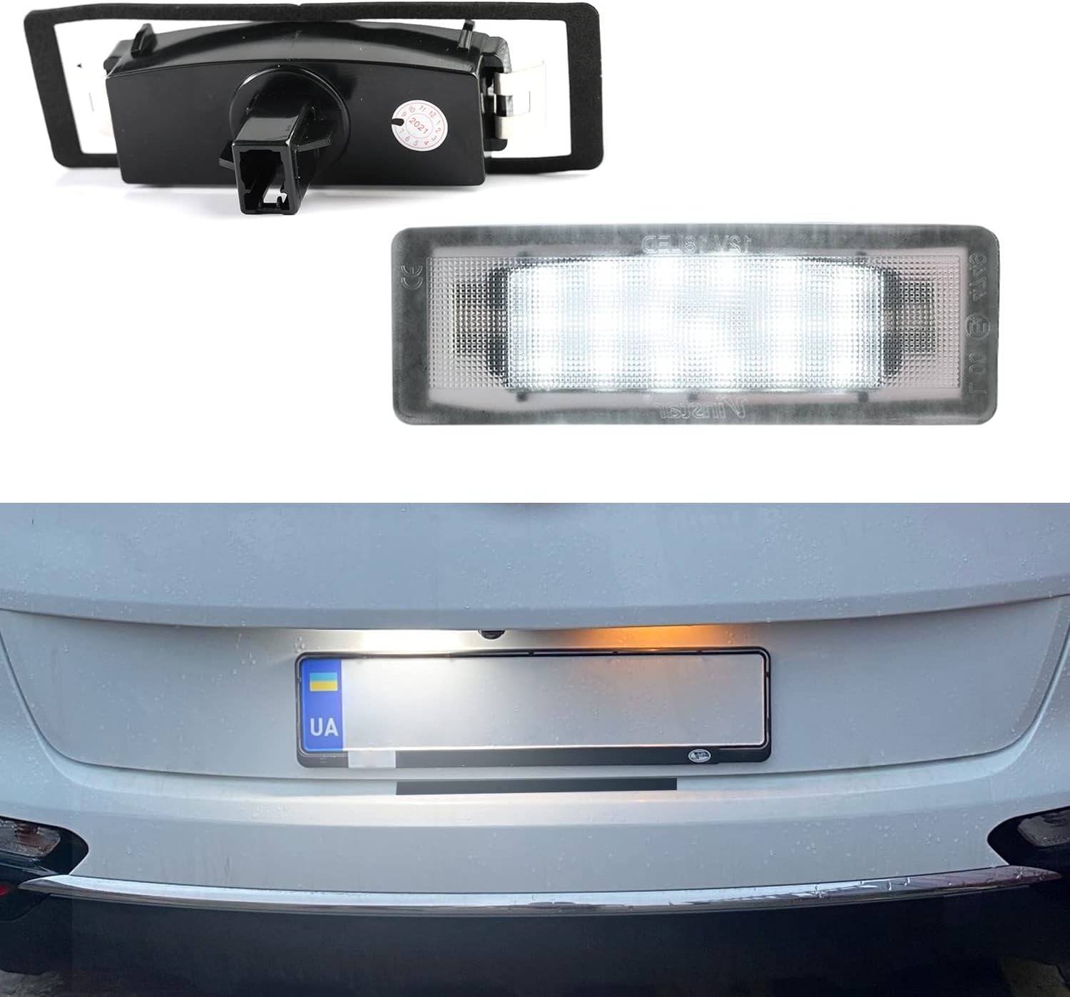 2pc Led License Number Plate Light Compatible with Kia Ceed/ProCeed/Ceed GT/Optima Type TF/Tucson FL / i40 Hatchback Saloon Kia Sportage from 2015 Registration Lamp