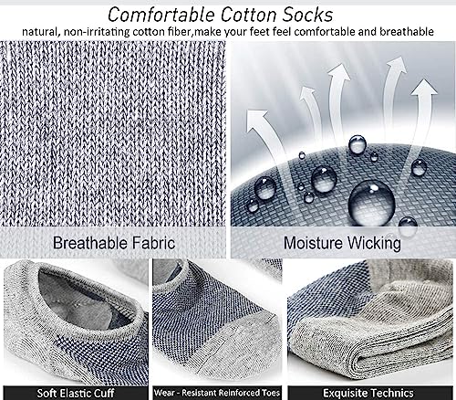 Image of 6 Pairs No Show Socks Women and Men Thin Low Cut for Slip On Sneakers Flats Line with Non Slip Grips