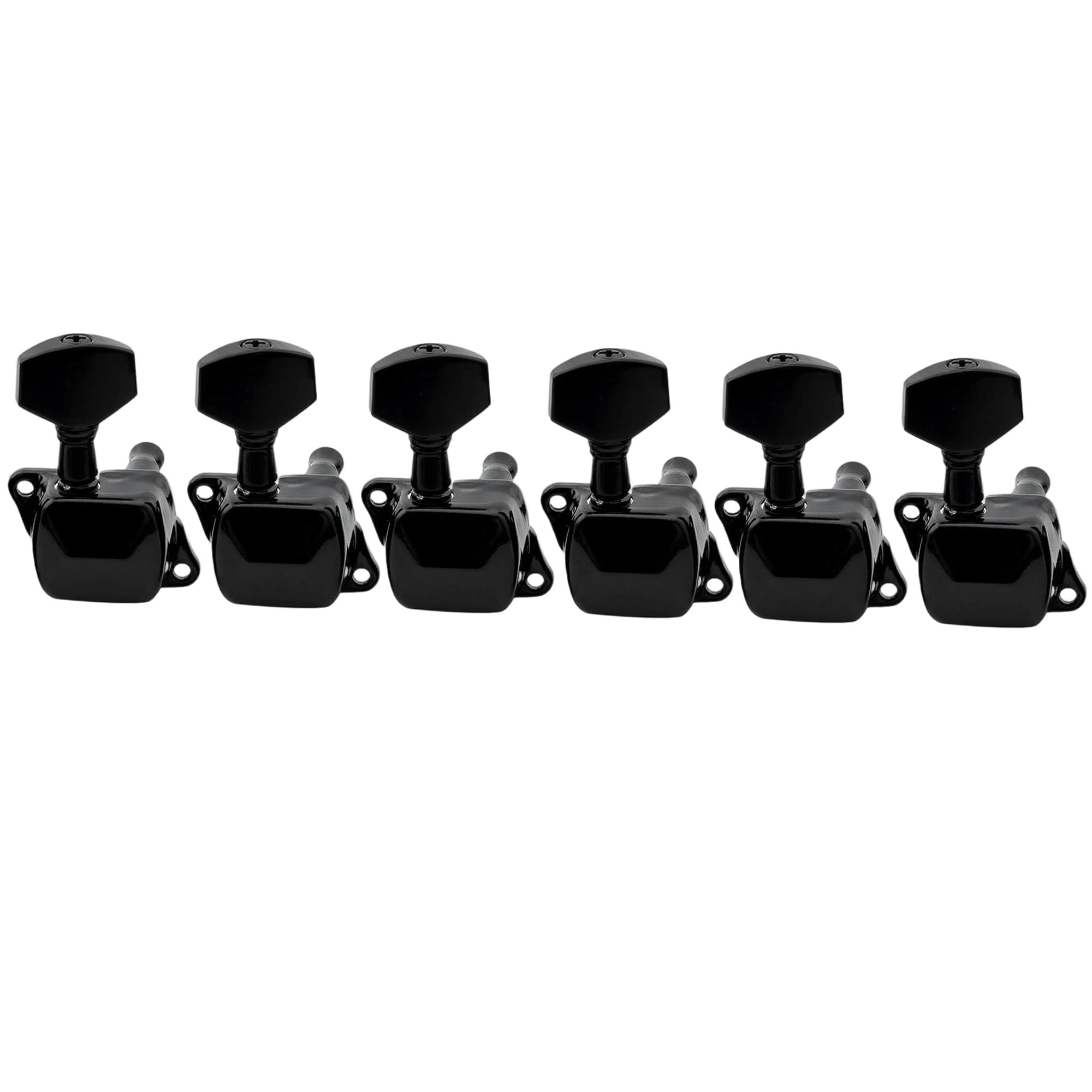 Guitarra Clavijas De Afinación Afinadores De Guitarra Semisellados Profesionales 6 En Línea Clavijas Afinación Juego Cabezales Máquina(Black)