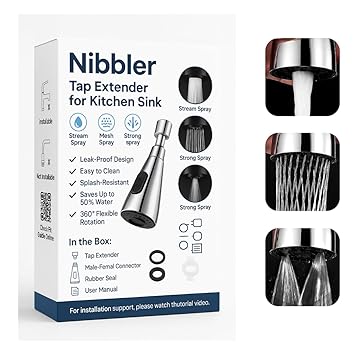 Nibbler ® Tap Extender for Kitchen Sink, Flexible Faucet with Tap Extension for Convenient Use Upgrade Your Kitchen Sink with Flexible for Easy Access (Beta 1) - image, photos