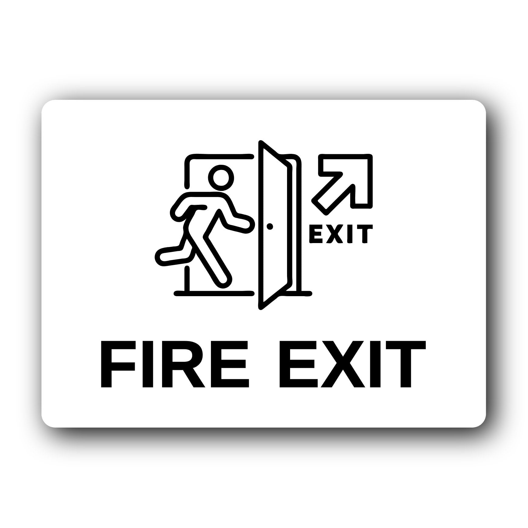 Fire Exit Sign – 19.4x14.3cm Brushed Aluminium