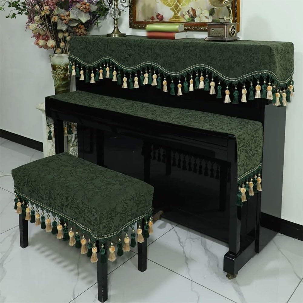 Pokrowiec na fortepian do pianina, nowoczesny, minimalistyczny półpokrowiec z odpornej na kurz osłony górnej z tkaniny(Double Bench Cover)