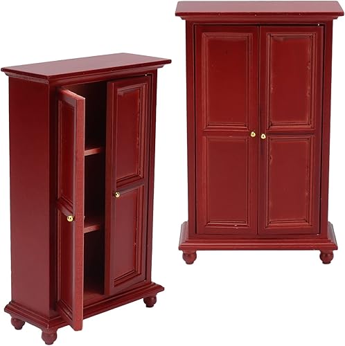 Miniatura 3 de Tnfeeon Armario de casa de muñecas en miniatura, decoración de casa de muñecas, exquisita mano de obra 1:12, armario de casa de muñecas para casas